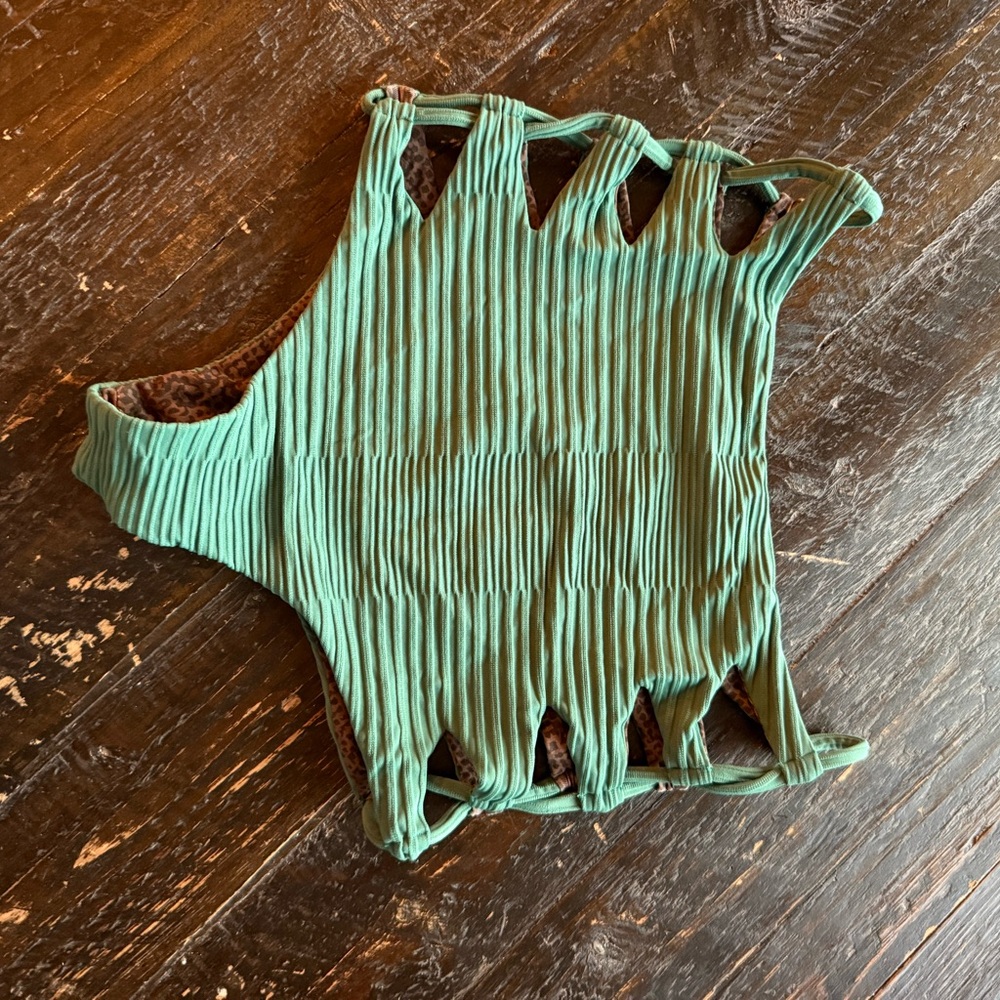 acacia swimwear Green Ribbed Bottom